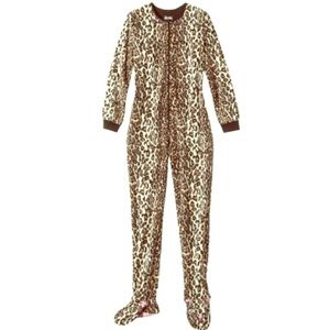 ⭐️Nick & Nora Footed leopard onesie pj ⭐️ size S